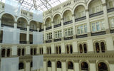 Some rooms on the eighth floor have windows facing the Cortile, though most look out on the city.