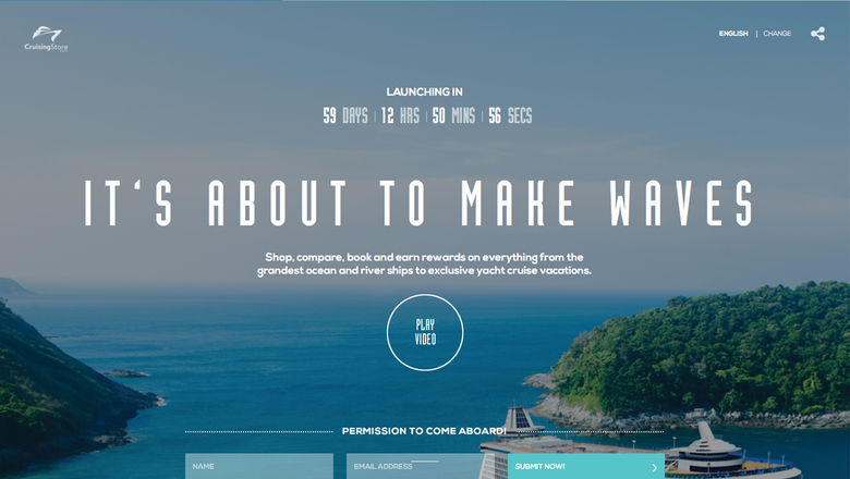 The temporary homepage for CruisingStore.com, a cruise-focused OTA that is expected to make its debut early next year.