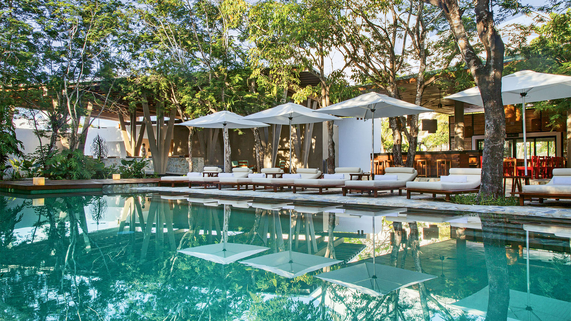 The pool at the Explorean Cozumel, an all-inclusive resort created from the bungalow suites that belonged to the Fiesta Americana Cozumel.