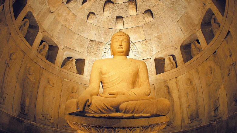Beyond South Korea's capital, one finds a country of tradition and history that also has Olympic-size dreams and plans for the future. Pictured here, the sitting Buddha at the heart of the Seokguram Grotto, part of the Bulguksa temple complex built during the Silla Dynasty.