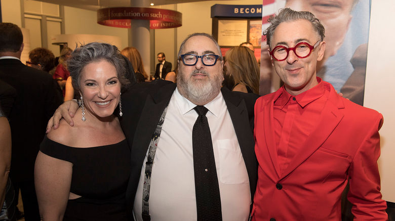 Tzell Travel Group held its 50th anniversary celebration in late October on Ellis Island, co-hosted by Alan Cumming and Sarah Jessica Parker. Pictured here, from left, Tzell president Gail Grimmett, chairman Barry Liben and Alan Cumming. Photos courtesy of Tzell Travel Group