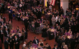 The black-tie affair took place in the arrivals hall of Ellis Island.