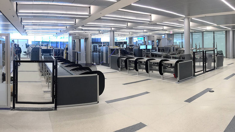 United's automated security lanes at Chicago O'Hare.