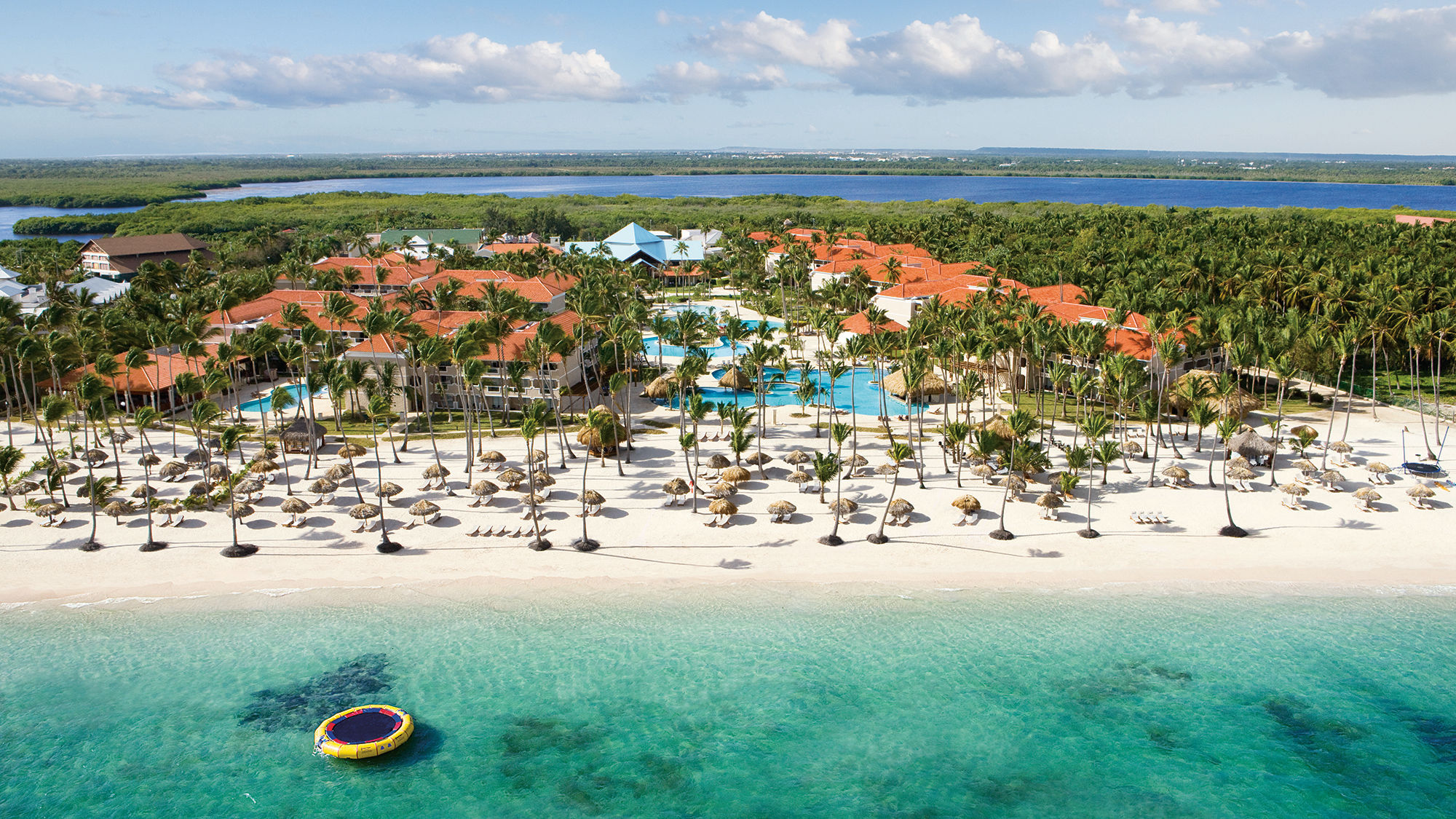 An aerial view of Dreams Palm Beach Punta Cana.