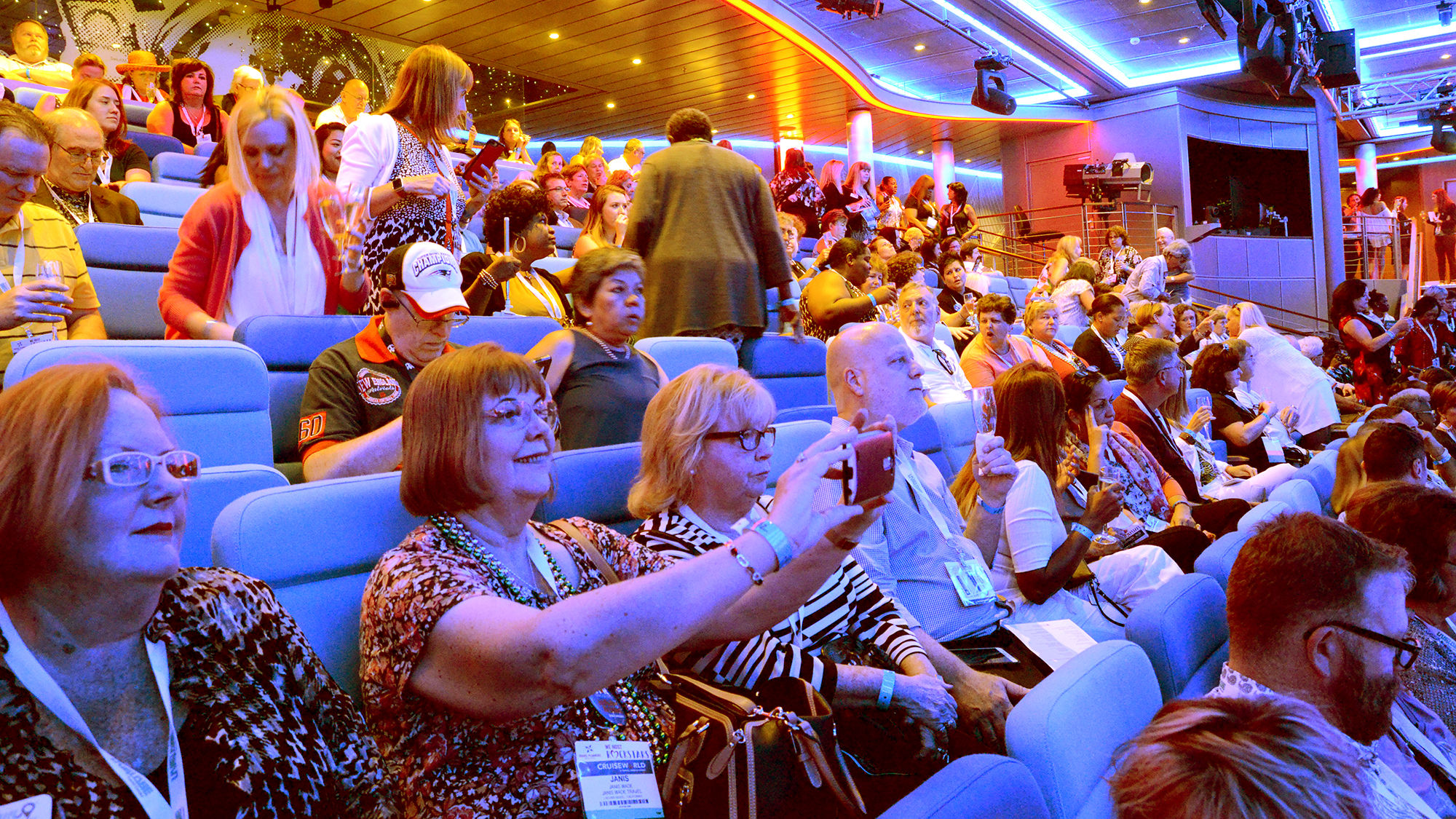 CruiseWorld attendees gathered in Harmony of the Seas' Studio B for the celebration.