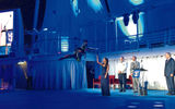The button to activate the champagne bottle was delivered to Affolter by one of the ship's aerialists.