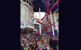 The Royal Caribbean International ship was named Nov. 10 in Fort Lauderdale in an event that included cameo appearances by an aerialist and one of the ship's robotic bartenders, as well as a musical performance and the christening itself by Teach for America educator Brittany Affolter. Pictured here, guests began to gather in the Aqua Theater for the naming ceremony.