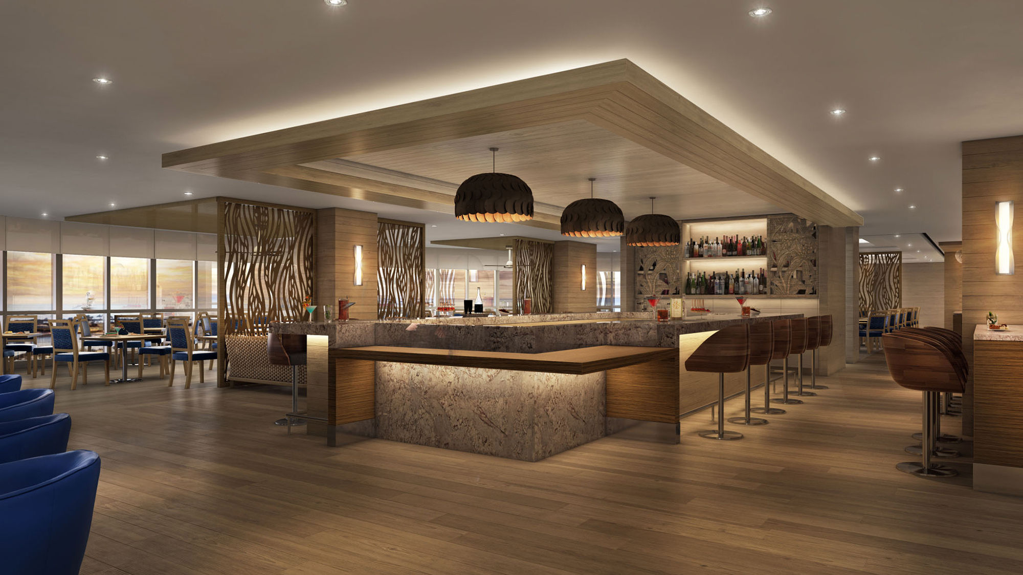 A rendering of the 100 Sails restaurant, which will be open for buffet dining for breakfast, lunch and dinner daily.