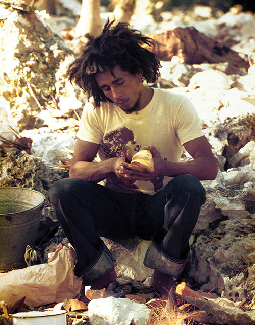 Bob Marley in 1974, preparing a meal in Little Bay, an area in western Jamaica near Negril. Bob Marley in 1974, preparing a meal in Little Bay, an area in western Jamaica near Negril.