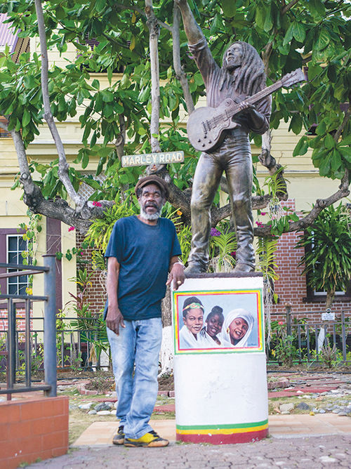 Bob Marley's cousin, Hugh "Sledger" Peart, in front of the Bob Marley Museum in Kingston. Bob Marley's cousin, Hugh "Sledger" Peart, in front of the Bob Marley Museum in Kingston.