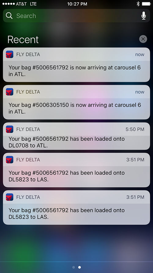 Delta customers begin receiving bag-status alerts
