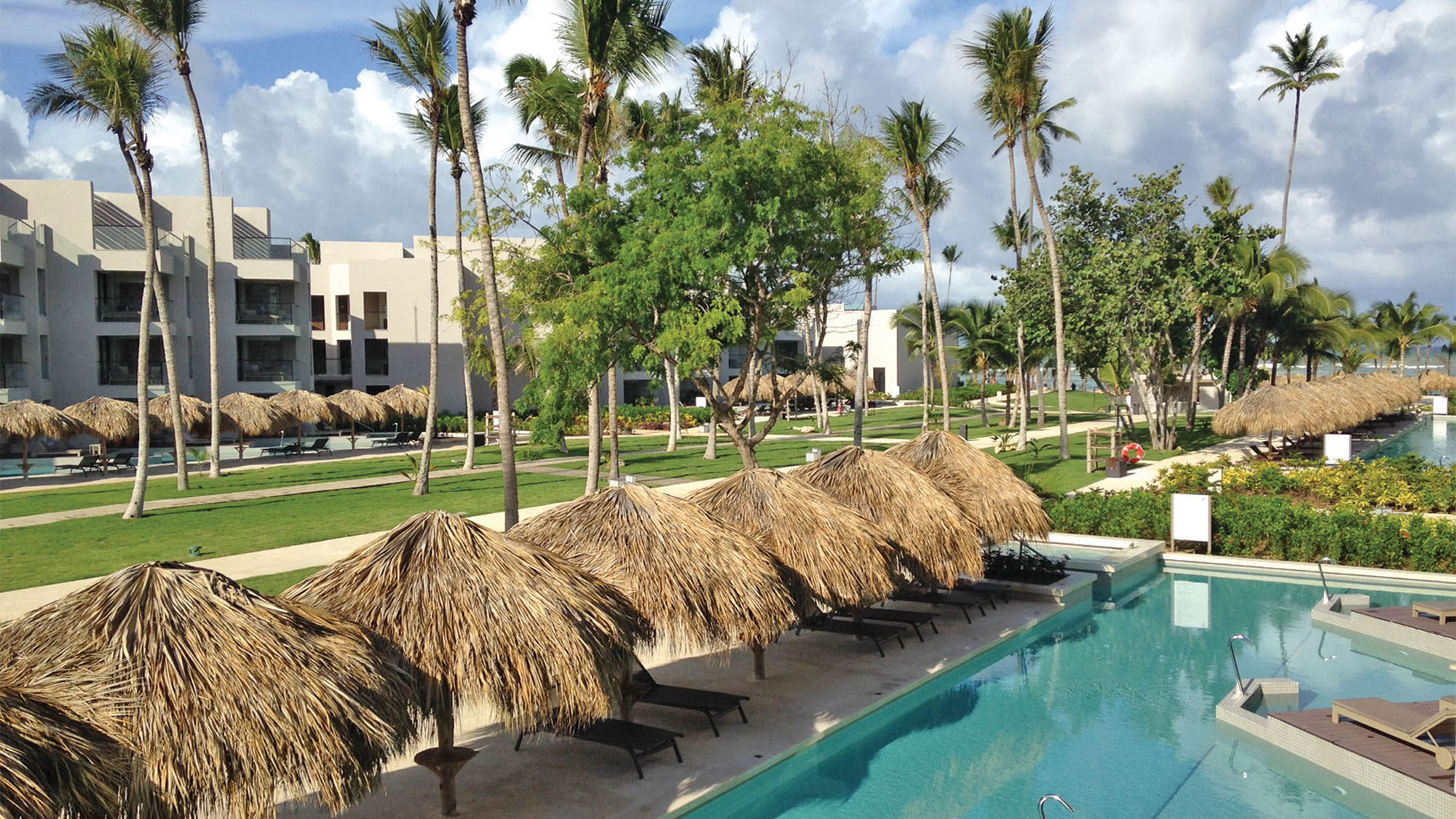One of the 23 pools at Excellence El Carmen, a 492-room property on Uvero Alto Beach in Punta Cana.