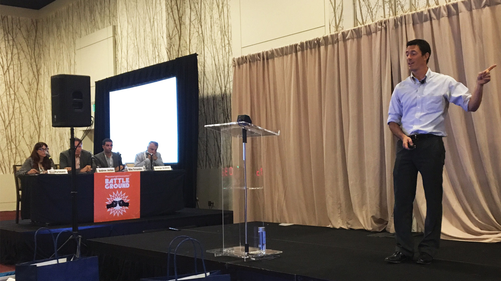 Beyond Pricing CEO Ian McHenry pitches his company at the Innovation Battleground.