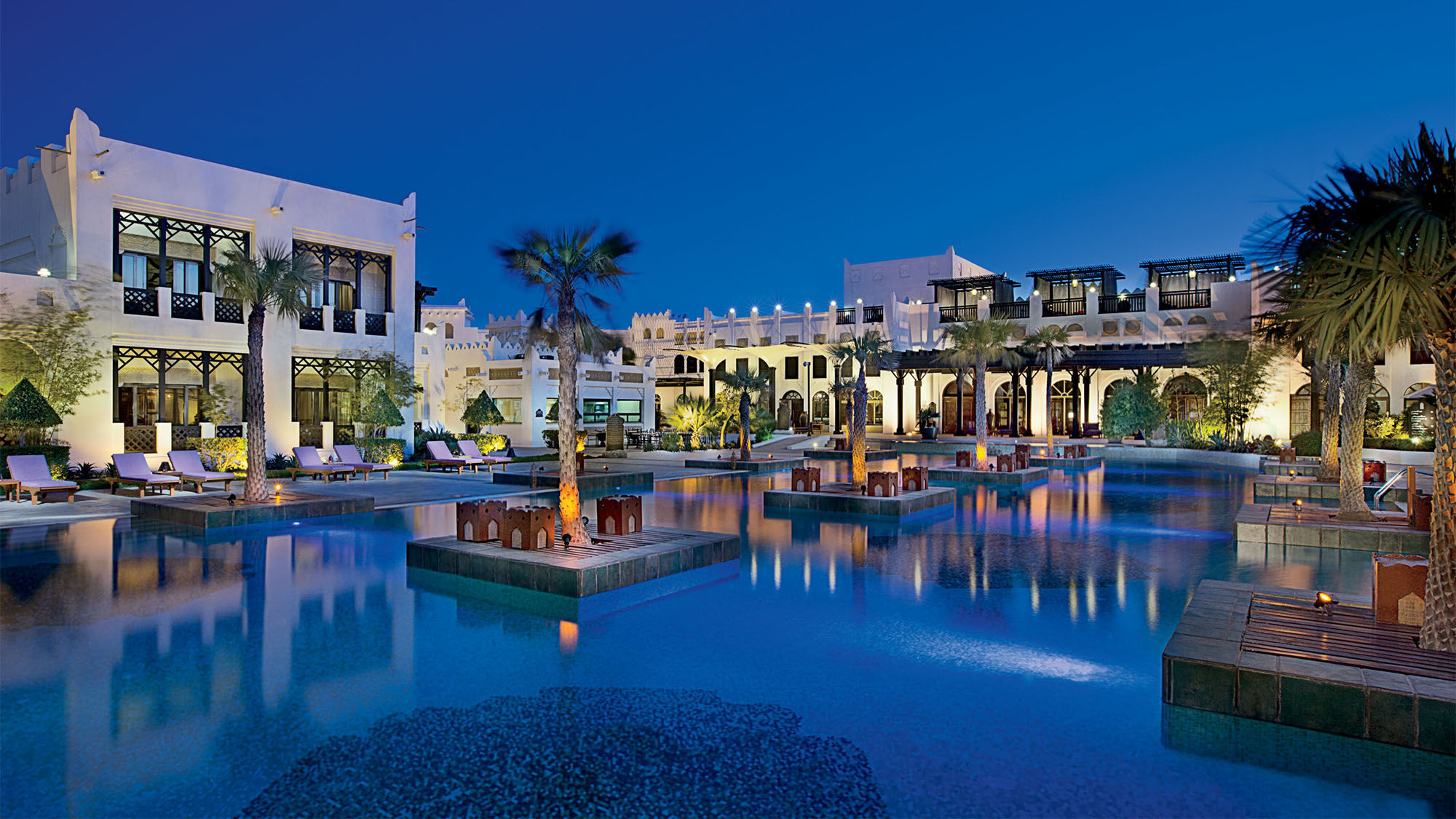 The main pool at the Sharq Village & Spa.