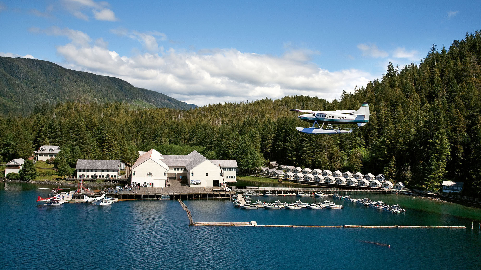 The Waterfall Resort is on 52 acres on Prince of Wales Island in Southeast Alaska. Its 26 restored and renovated cabins were once used by salmon cannery workers.