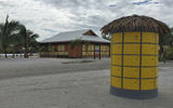 Lockers in several freestanding storage kiosks can be rented for $5.