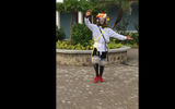A costumed dancer from the mainland in Belize is part of the entertainment at Harvest Caye.