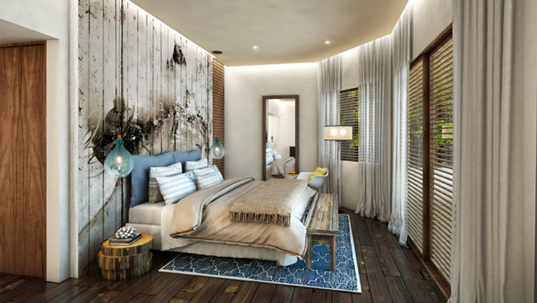 A rendering of a renovated guestoom at the Sandos Caracol Eco Resort.