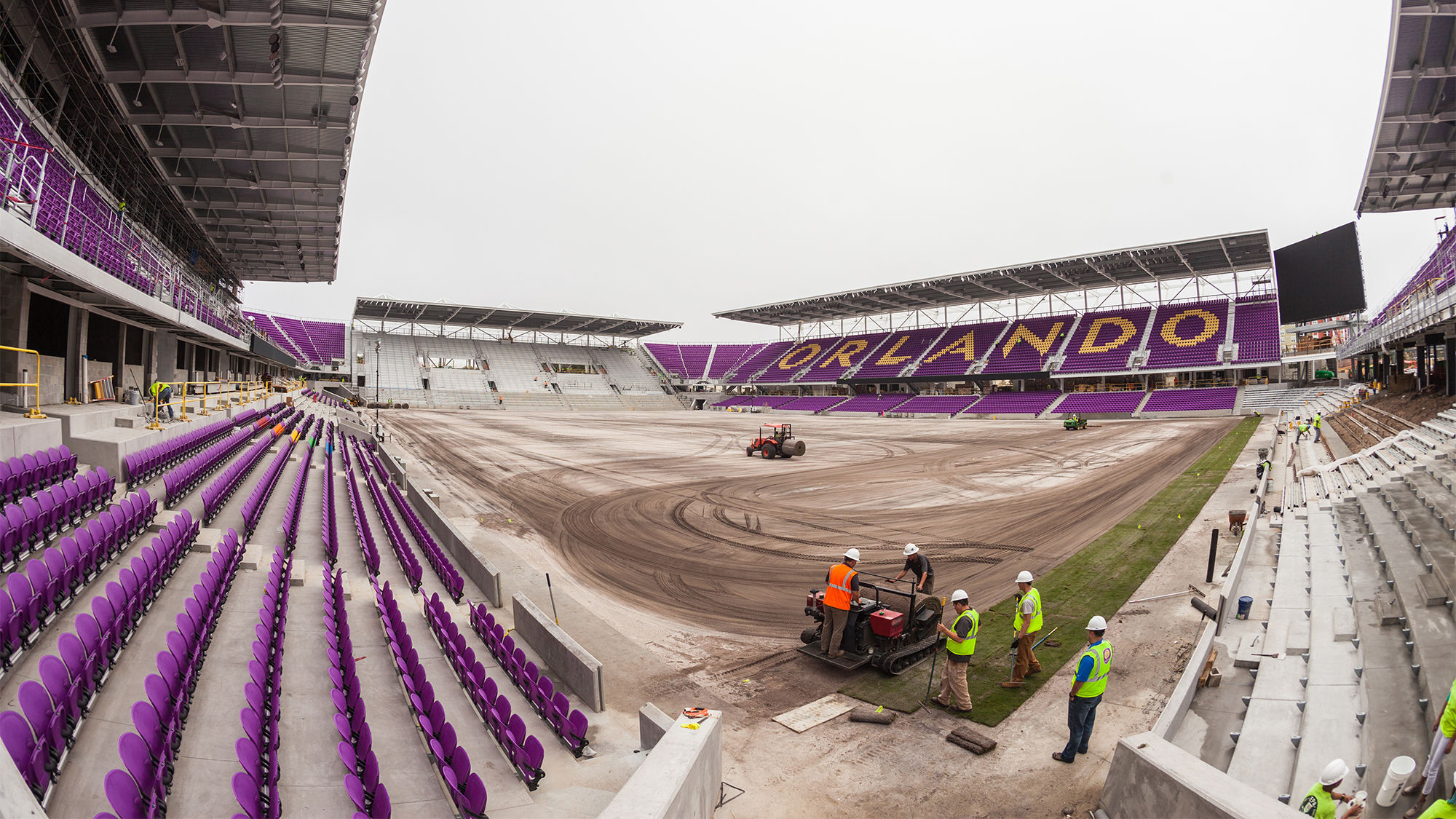 Grass was installed on the new Orlando City SC stadium this month.