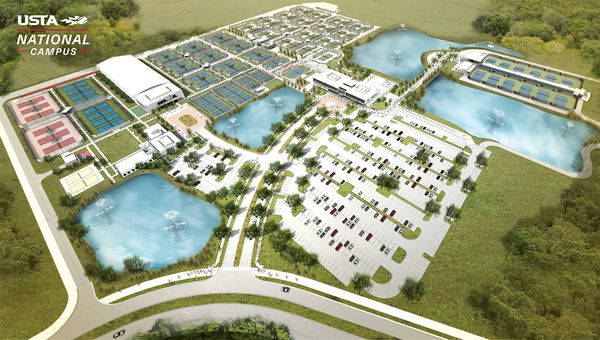 A rendering of the United States Tennis Association's new National Campus in Lake Nona, Fla., which was set to open Jan. 5. A rendering of the United States Tennis Association's new National Campus in Lake Nona, Fla., which was set to open Jan. 5.