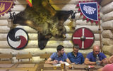 A restaurant in Kievan Rus Park, which attempts to recreate the early history of the country. It's decorated in a style inspired by medieval Kiev (the cellphone in the hand of one of the diners not withstanding).