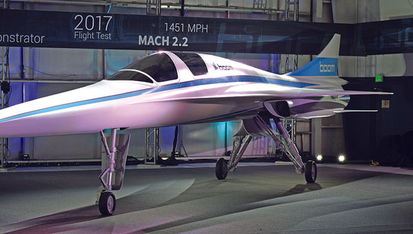 The Boom XB-1 prototype was unveiled in November, one-third the size of the planned supersonic jet. The XB-1 is to begin subsonic testing in late 2017. The Boom XB-1 prototype was unveiled in November, one-third the size of the planned supersonic jet. The XB-1 is to begin subsonic testing in late 2017.