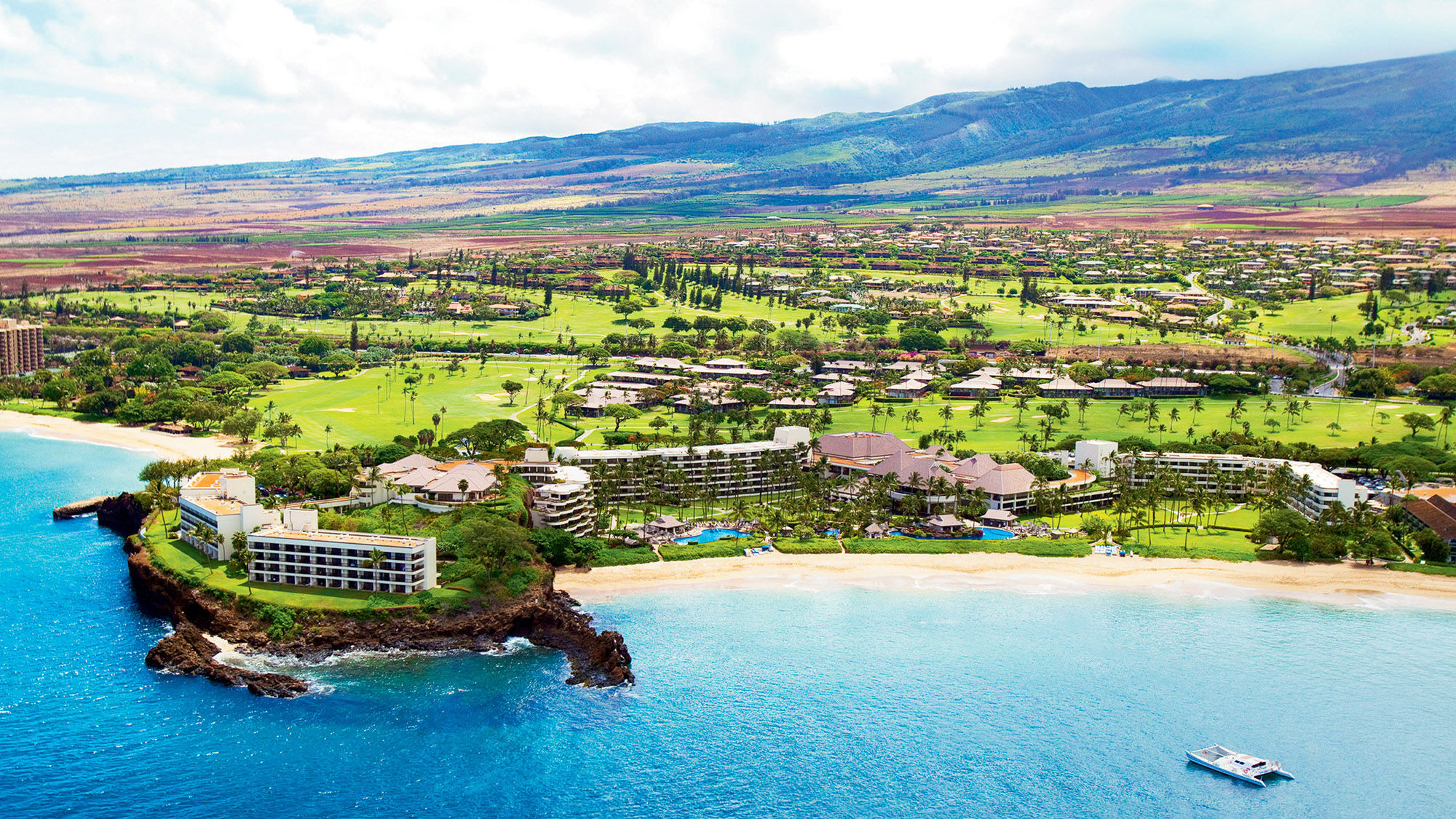 An aerial view of the Sheraton Maui Resort & Spa.