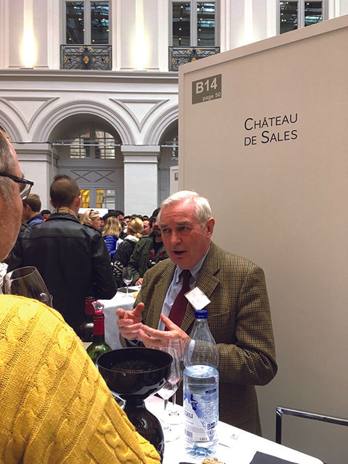 Vintner Bruno de Lambert of the Chateau de Sales winery at his booth at the Tasting. Vintner Bruno de Lambert of the Chateau de Sales winery at his booth at the Tasting.