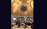 The vaulted space in the Restaurant on Seaboard Encore is more organic than on previous Seabourn ships.