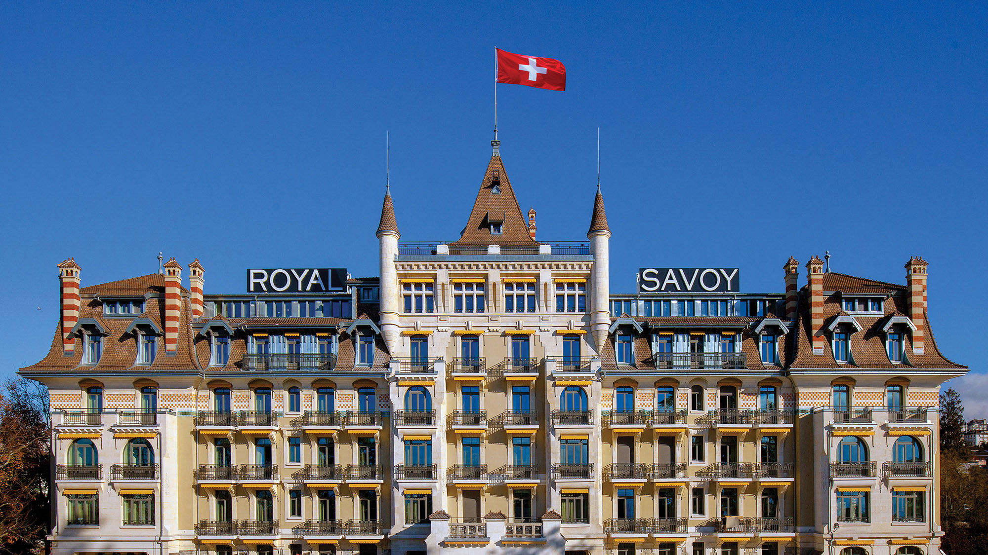 The exterior of the Royal Savoy in Lausanne, Switzerland, which recently finished a five-year, $100 million renovation.