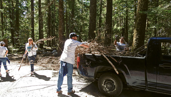 The organization’s cleanup project at Mount Rainier National Park in Washington state. The organization’s cleanup project at Mount Rainier National Park in Washington state.