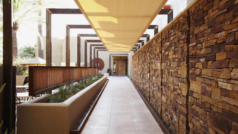 The walkway to the Life in Balance Spa at the Miraval Arizona.