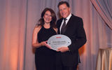 Zaida McLoughlin of Virgin Atlantic and Arnie Weissmann of Travel Weekly.
