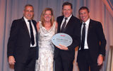 Norwegian Cruise Line's Alex Pinelo and Camille Olivere, Travel Weekly's Arnie Weissmann and Norwegian's Andy Stuart.
