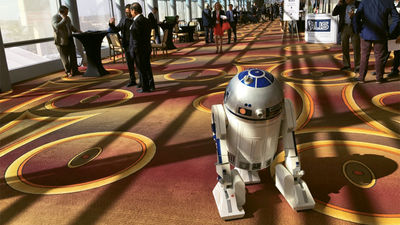 A replica of Star Wars droid R2D2 at the Americas Lodging Investment Summit.