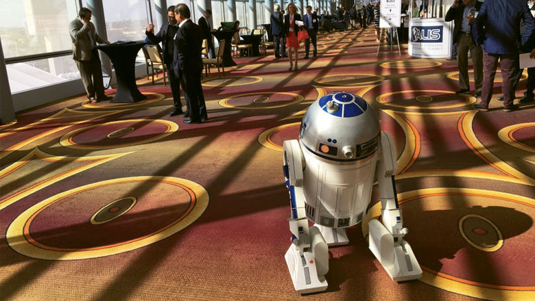 A replica of Star Wars droid R2D2 at the Americas Lodging Investment Summit.