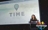 AMResorts’ corporate director of groups for Southeast and Canada, Violeta Sales, closes the conference during the Incentives and Meetings Expo's farewell dinner at Breathless Riviera Cancun Resort & Spa.
