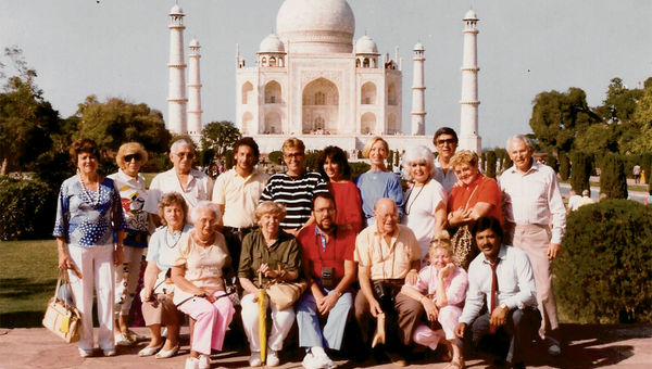 Millie and Marvin Schwartz escorted a group of doctors to India in 1988, here at the Taj Mahal.