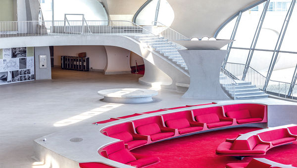 The sunken lounge of the TWA Flight Center will be a centerpiece of the hotel.