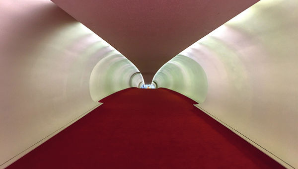 One of two tubes that connects the Flight Center to Terminal 5. One of two tubes that connects the Flight Center to Terminal 5.
