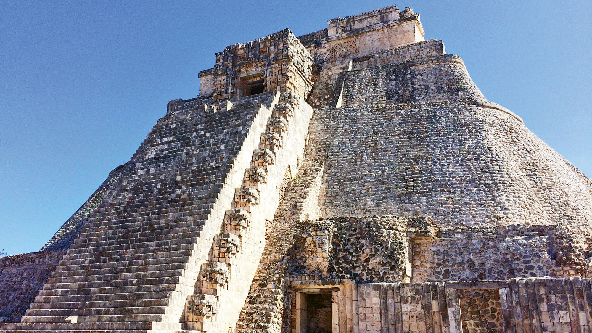 The Pyramid of the Magician at Uxmal.