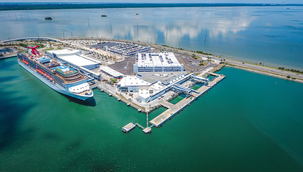The expanded Terminal 5 at Port Canaveral, which is primarily used by Carnival Cruise Line. The expanded Terminal 5 at Port Canaveral, which is primarily used by Carnival Cruise Line.