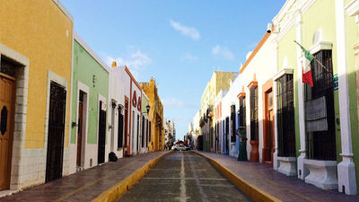 A street in Campeche's historical district.