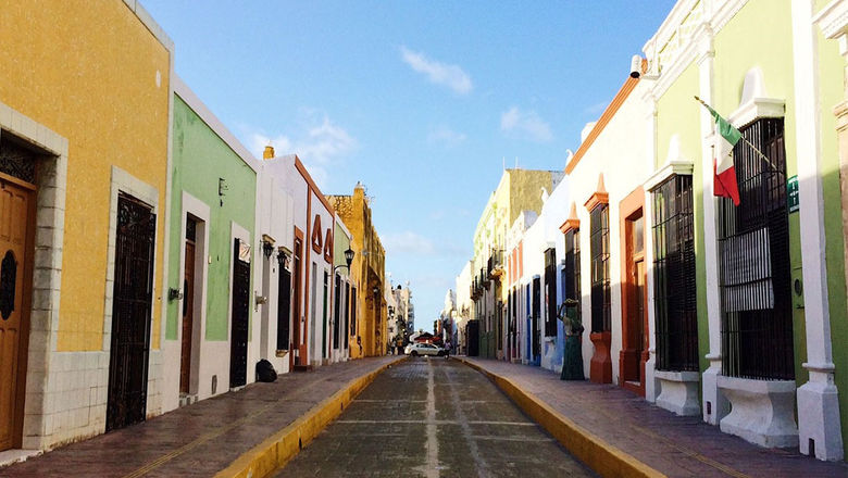 A street in Campeche's historical district.