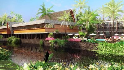 A rendering of the Coco Palms development scheduled to open in 2018. The original resort was forced to close after significant damage from Hurricane Iniki in 1992.