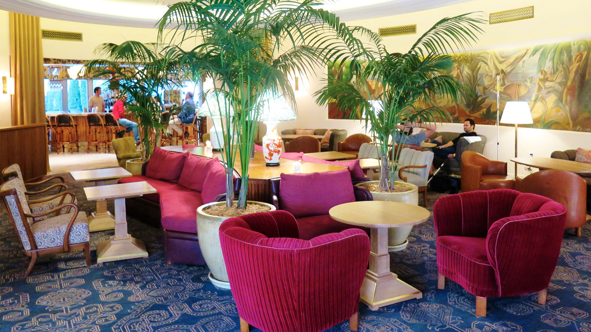 The lobby of the newly renovated Plymouth Hotel.