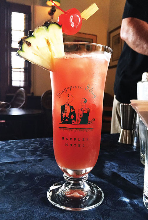 The Raffles Hotel created the Singapore Sling at a time when women couldn’t drink alcohol in public. The Raffles Hotel created the Singapore Sling at a time when women couldn’t drink alcohol in public.