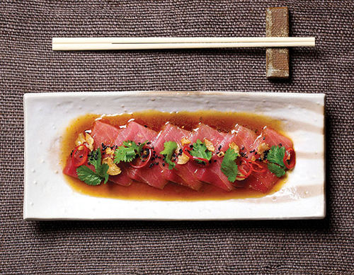 Thinly sliced semifatty tuna from Zuma, an outpost of the London-based Japanese restaurant that opened at the Cosmopolitan on Jan. 28, part of the latest wave of eateries that have joined the hotel. Thinly sliced semifatty tuna from Zuma, an outpost of the London-based Japanese restaurant that opened at the Cosmopolitan on Jan. 28, part of the latest wave of eateries that have joined the hotel.