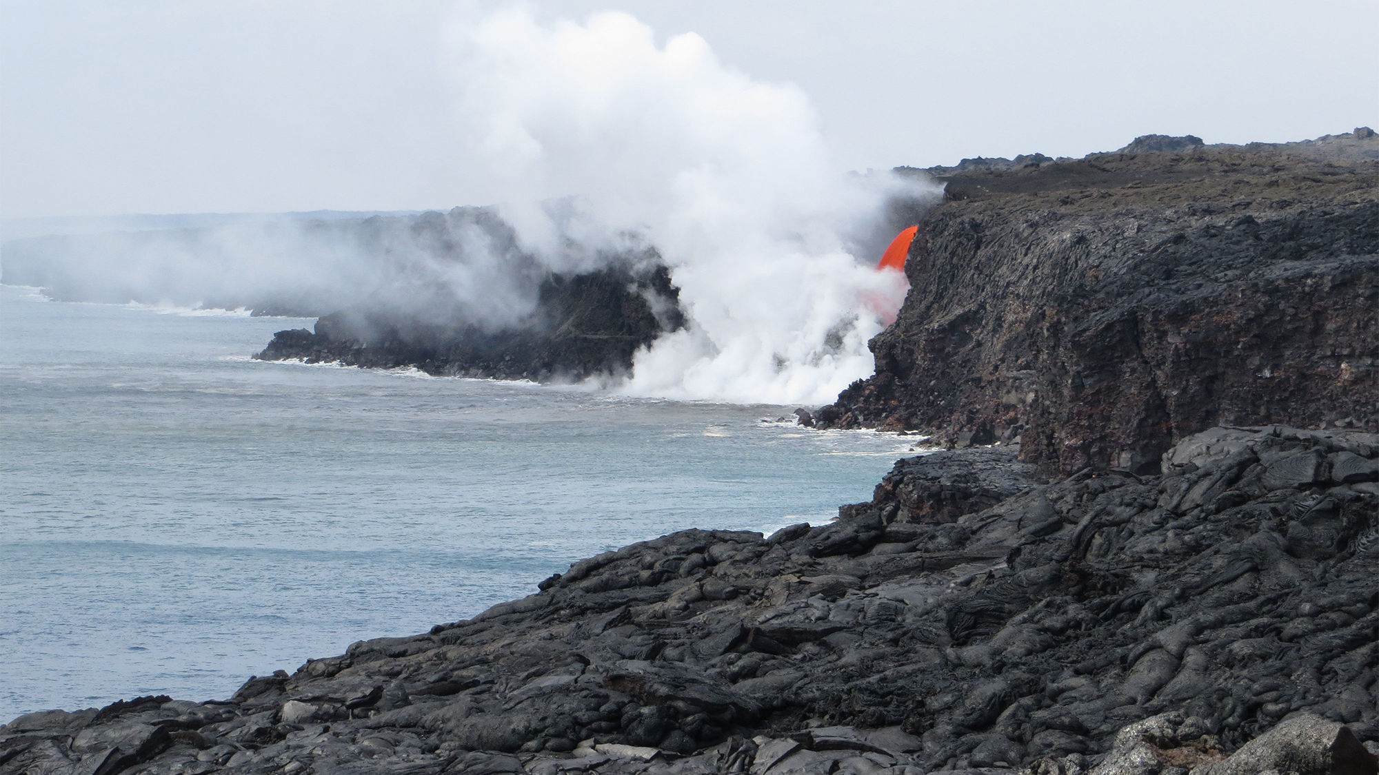 A lava flow at Hawaii Volcanoes National Park on Hawaii Island has been attracting spectators since the beginning of the year.