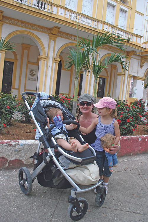 Corinne McDermott, founder of parent travel advice and resource site Have Baby Will Travel, with her children in Cuba.